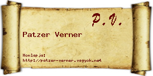 Patzer Verner névjegykártya